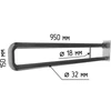 Поручень для туалета настенный откидной с размерами Поручень для туалета настенный откидной с размерами