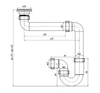 Схема с размерами плоского сифона