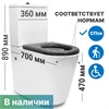 Унитаз для инвалидов напольный, габаритные размеры