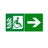 Эвакуационные пути для инвалидов ("Выход там") направо, ПВХ фотолюминесцентный 9361-ф - фото 44830