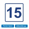Плоскостная пиктограмма номер этажа для размещения напротив лифта из полистирола, 200х200 мм, 15 этаж 10837 - фото 55578